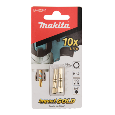 EMBOUTS SHORTON IMPACT GOLD HEX 4,0 (2 PCS) / B 42341 / 0088381440042 - D'ORIGINE MAKITA