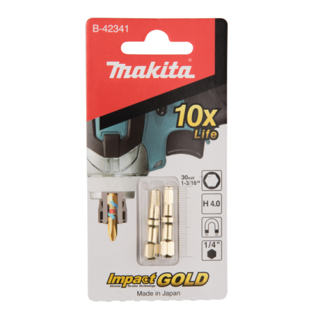 EMBOUTS SHORTON IMPACT GOLD HEX 4,0 (2 PCS) / B 42341 / 0088381440042 - D'ORIGINE MAKITA