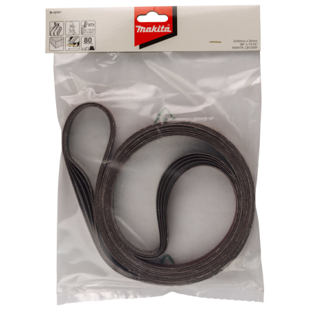 BANDE ABRASIVE 20 X 2240 MM GRAIN 80 (5P) / B 42581 / 0088381440738 - D'ORIGINE MAKITA