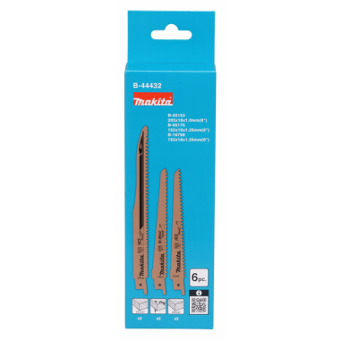 PACK LAMES BOIS SCIE RECIPRO (6 PCS) - B 44432 - 0088381445498 - D'ORIGINE MAKITA