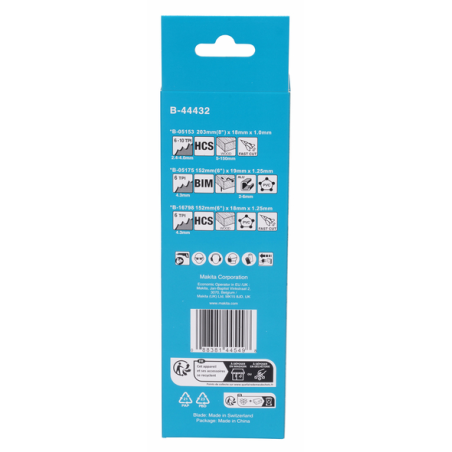PACK LAMES BOIS SCIE RECIPRO (6 PCS) - B 44432 - 0088381445498 - D'ORIGINE MAKITA