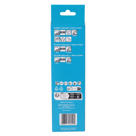 PACK LAMES METAL SCIE RECIPRO (6 PCS) - B 44448 - 0088381445504 - D'ORIGINE MAKITA