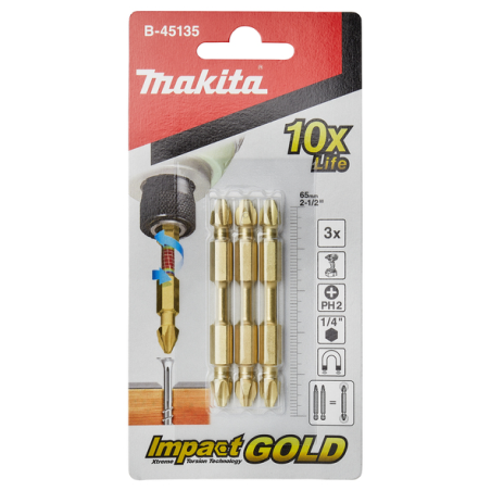 EMBOUT DOUBLE IMPGOLD PH2 / B 45135 / 0088381448116 - D'ORIGINE MAKITA