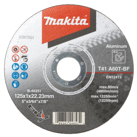 DISQUE TRONC ALU 125x22,23MM 1,5MM A46NBF92 / B 45331 / 0088381448574 - D'ORIGINE MAKITA