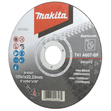 DISQUE TRONC ALU 125x22,23MM 1,5MM A46NBF92 / B 45331 / 0088381448574 - D'ORIGINE MAKITA