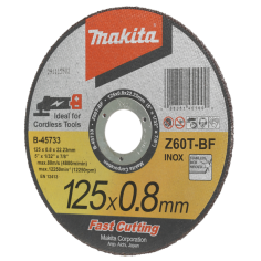 DISQUE A TRONCONNER METAL 125X0,8X22,23MM Z60T / B 45733 / 0088381451000 - D'ORIGINE MAKITA 2