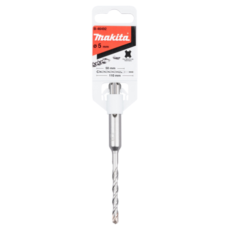 Foret SDS PLUS 2T V PLUS 5 X 110 MM - B 46492 - 0088381452427 - D'ORIGINE MAKITA Foret SDS PLUS 2T V PLUS 5 X 110 MM - B 46492 - 0088381452427 - D'ORIGINE MAKITA