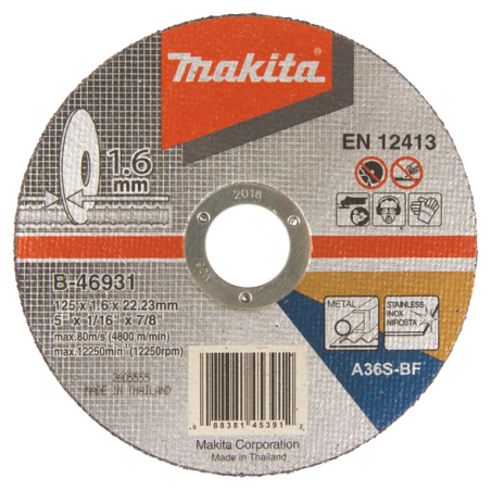DISC TRONC 125x1,6 METAL/INOX / B 46931 / 0088381453912 - D'ORIGINE MAKITA