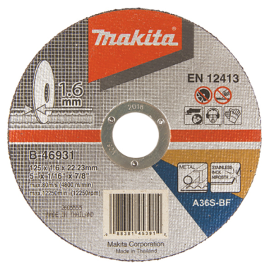 LOT 25 DISC TRONC 125x1,6 METAL-INOX - B 46931 25 - 3240890935205 - D'ORIGINE MAKITA