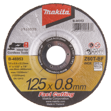 DISQUE A TRONCONNER METAL DEP 125X0,8X22,23MM Z60T / B 46953 / 0088381453936 - D'ORIGINE MAKITA