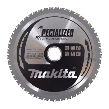 LAME CARBURE METAL 150x20 mm 52D - B 47042 - 0088381454254 - D'ORIGINE MAKITA