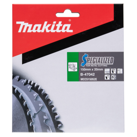 LAME CARBURE METAL 150x20 mm 52D - B 47042 - 0088381454254 - D'ORIGINE MAKITA