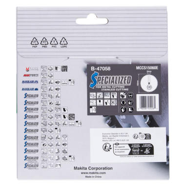 LAME CARBURE INOX-METAL SPE MET+BATT 150X20MM 60D - B 47058 - 0088381454261 - D'ORIGINE MAKITA