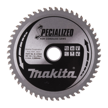 LAME CARBURE ALU 150x20x52D - B 47064 - 0088381454278 - D'ORIGINE MAKITA