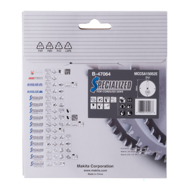 LAME CARBURE ALU 150x20x52D - B 47064 - 0088381454278 - D'ORIGINE MAKITA