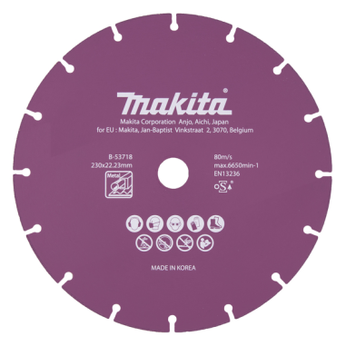 DISQUE DIAMANT 230x1.6x22.23 / B 53718 / 0088381473699 - D'ORIGINE MAKITA