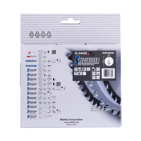 LAME TCT 190mmx44T POUR BOIS - B 54455 - 0088381477604 - D'ORIGINE MAKITA