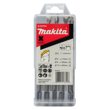 COFFRET 5 FORETS STD SDS PLUS 6 2x8 2x10 MM / B 54704 / 0088381478427 - D'ORIGINE MAKITA COFFRET 5 FORETS STD SDS PLUS 6 2x8 2x10 MM / B 54704 / 0088381478427 - D'ORIGINE MAKITA