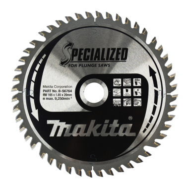 LAME CARBURE BOIS SPE PLO+BATT 165X20MM 48D - B 56764 - 3240890934758 - D'ORIGINE MAKITA