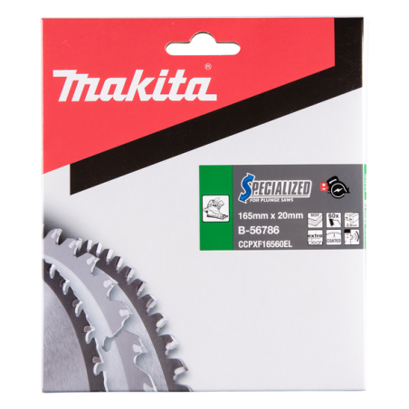 LAME CARBURE MDF SPE PLO+BATT 165X20MM 60D - B 56786 - 3240890934772 - D'ORIGINE MAKITA