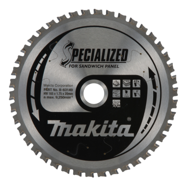 LAME CIRC SPE SANDW 165-20MM 42D - B 63149 - 3240890934789 - D'ORIGINE MAKITA