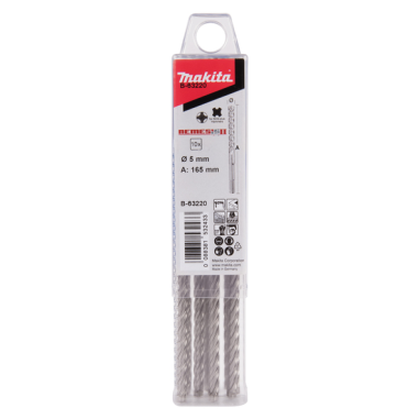 LOT DE 10 FORETS SDS PLUS NEMESIS2 5X160MM - B 63220 - 0088381532433 - D'ORIGINE MAKITA
