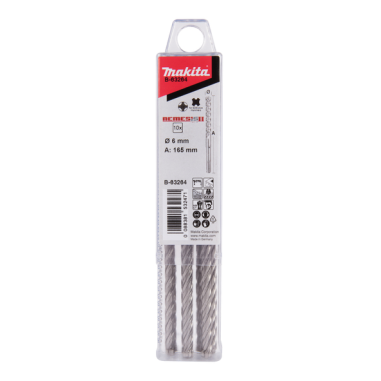 LOT DE 10 FORETS SDS PLUS NEMESIS2 6X160MM - B 63264 - 0088381532471 - D'ORIGINE MAKITA