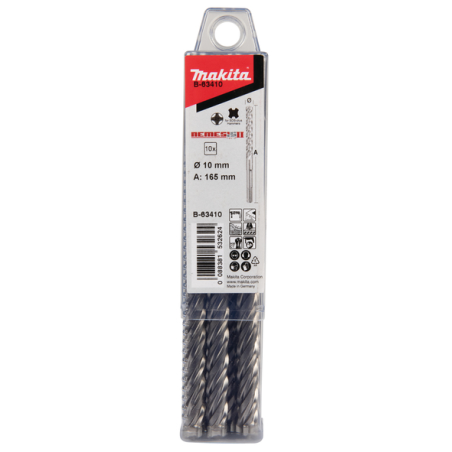 LOT DE 10 FORETS SDS PLUS NEMESIS2 10X160MM - B 63410 - 0088381532624 - D'ORIGINE MAKITA