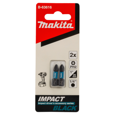 EMBOUT IMPACT BLACK PH2 25MM 2PCS / B 63616 / 0088381532884 - D'ORIGINE MAKITA
