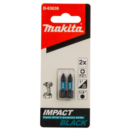 EMBOUT IMPACT BLACK PZ1 25MM 2PCS / B 63638 / 0088381532907 - D'ORIGINE MAKITA