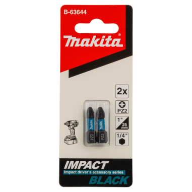 EMBOUT IMPACT BLACK PZ2 25MM 2PCS / B 63644 / 0088381532914 - D'ORIGINE MAKITA