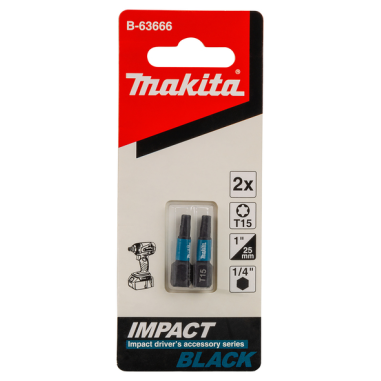 EMBOUT IMPACT BLACK T15 25MM 2PCS / B 63666 / 0088381532938 - D'ORIGINE MAKITA