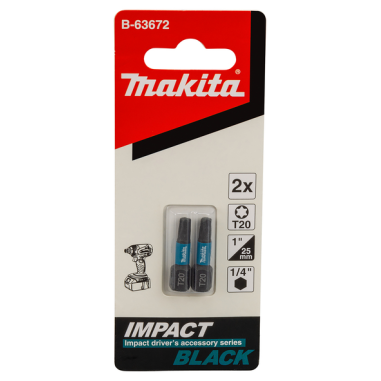 EMBOUT IMPACT BLACK T20 25MM 2PCS / B 63672 / 0088381532945 - D'ORIGINE MAKITA