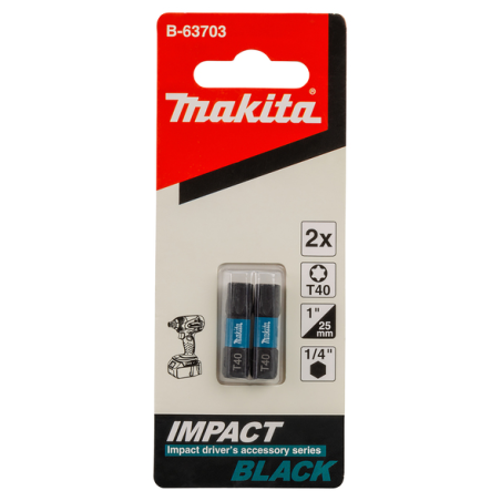 EMBOUT IMPACT BLACK T40 25MM 2PCS / B 63703 / 0088381532976 - D'ORIGINE MAKITA
