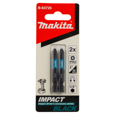 EMBOUT IMPACT BLACK PH2 50MM 2PCS / B 63725 / 0088381532990 - D'ORIGINE MAKITA