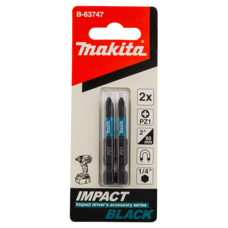 EMBOUT IMPACT BLACK PZ1 50MM 2PCS / B 63747 / 0088381533010 - D'ORIGINE MAKITA