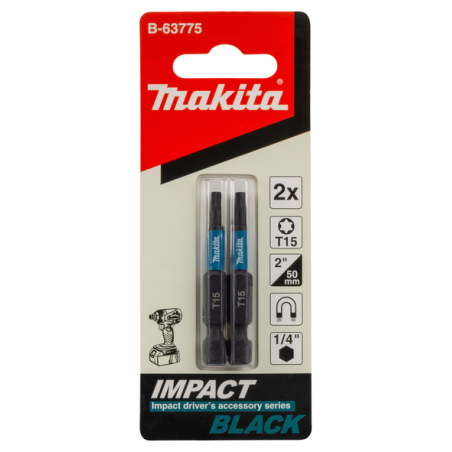 EMBOUT IMPACT BLACK T15 50MM 2PCS / B 63775 / 0088381533041 - D'ORIGINE MAKITA