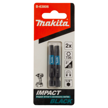 EMBOUT IMPACT BLACK T30 50MM 2PCS / B 63806 / 0088381533072 - D'ORIGINE MAKITA