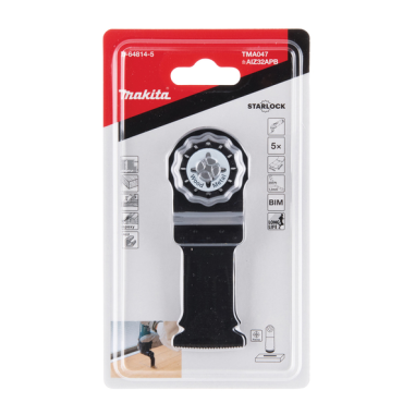 5 LAMES PLONGEANTE BIM STARLOCK 32x50MM BOIS/METAL / B 64814 5 / 0088381536646 - D'ORIGINE MAKITA