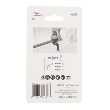 5 LAMES PLONGEANTE BIM STARLOCK 32x50MM BOIS/METAL / B 64814 5 / 0088381536646 - D'ORIGINE MAKITA