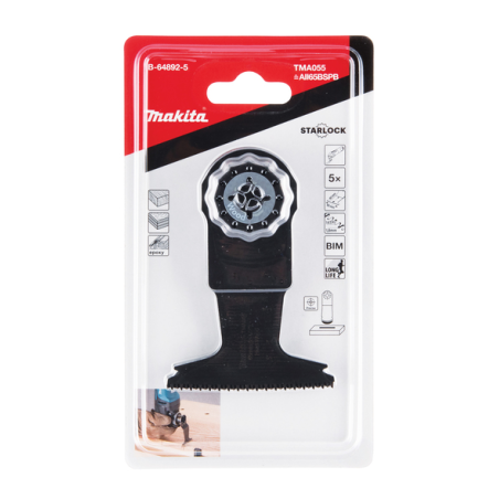 5 LAMES PLONGEANTES BIM BOIS DUR 65x40MM TMA055 / B 64892 5 / 0088381536707 - D'ORIGINE MAKITA