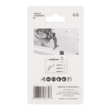 5 LAMES PLONGEANTES BIM BOIS DUR 65x40MM TMA055 / B 64892 5 / 0088381536707 - D'ORIGINE MAKITA