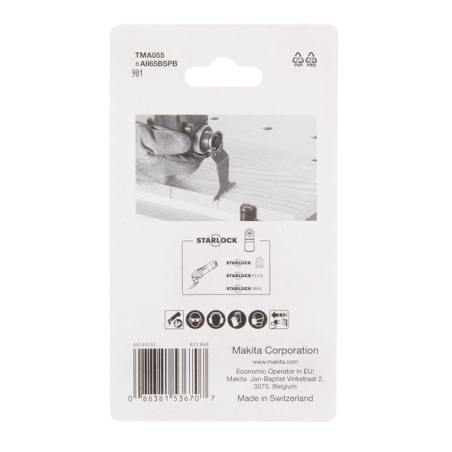 5 LAMES PLONGEANTES BIM BOIS DUR 65x40MM TMA055 / B 64892 5 / 0088381536707 - D'ORIGINE MAKITA