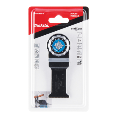 LOT 5 LAMES PLONGEANTES BIM STARLOCK 32x50MM METAL - B 64939 5 - 0088381536738 - D'ORIGINE MAKITA