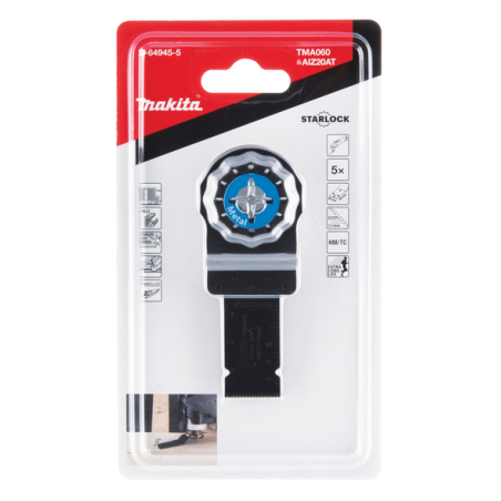 5 LAMES PLONGEANTES BIM METAL 20x40MM TMA060 / B 64945 5 / 0088381536745 - D'ORIGINE MAKITA