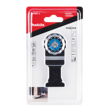 5 LAMES PLONGEANTES A CONC CARBURE 32x40MM TMA061 / B 64951 5 / 0088381536752 - D'ORIGINE MAKITA