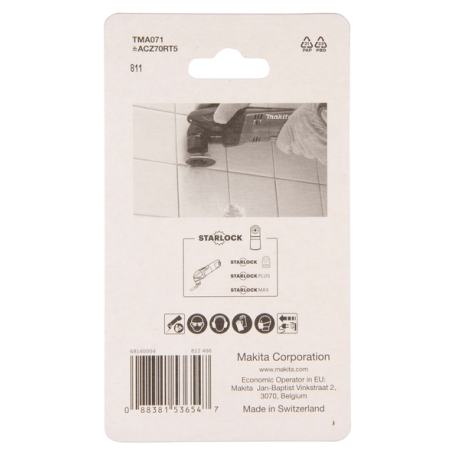 LAME SEGMENT CONC. CARBURE STARLOCK 70MM G50 - B 65040 - 0088381536547 - D'ORIGINE MAKITA