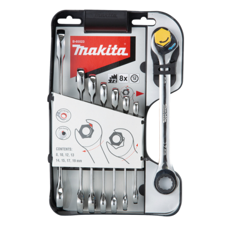 JEU DE 8 CLES MIXTES A SERRAGE RAPIDE - B 65523 - 0088381537469 - D'ORIGINE MAKITA