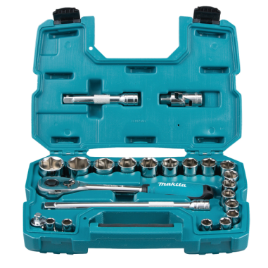 ENSEMBLE CLE A CLIQUET 1/2" 23PCS / B 65589 / 0088381537520 - D'ORIGINE MAKITA