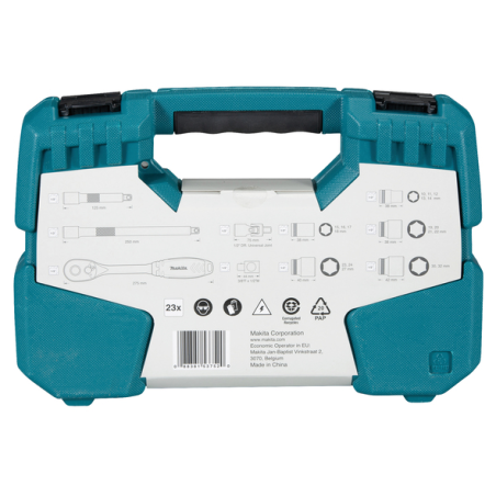 ENSEMBLE CLE A CLIQUET 1/2" 23PCS / B 65589 / 0088381537520 - D'ORIGINE MAKITA